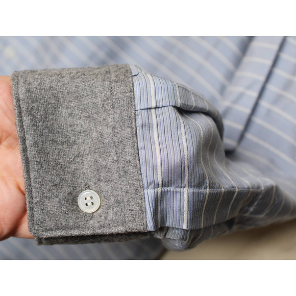 Comme des Garcons silk wool mens long sleeve shirt tiny spot - Picture 7 of 10